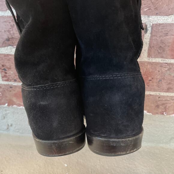 Isabel Marant Crisi Slouchy Black Suede Ankle Boots Booties sz 37 Hidden Wedge - Picture 9 of 15